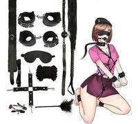 LQSSA Ensemble De 10 Costumes en Cuir Noir, Jouets Anti-Stress, équipement De Fitness, Cadeaux De Fête d'anniversaire pour Hommes Et Femmes