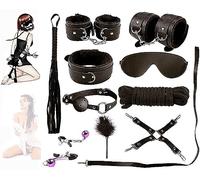 LQSSA Ensemble De 10 Pièces Noires, Cuir, Jouets Anti-Stress De Taille Réglable, équipement De Fitness, Course De Yoga, Bijoux, Cadeaux pour Hommes Et Femmes
