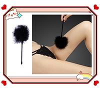 LQSSA Volant En Plumes Super Doux Et Confortable Avec Poignée, Outil De Massage, Cadeau Pour Homme Et Femme Noir