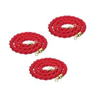 LQSYBHD 3 Pcs Corde de Poteau Torsadée,Corde de Barrière,Corde de Velours,Corde Barriere avec Crochets Enclen,pour Contrôle des Foul,Tapis Rouge(Size:10ft)