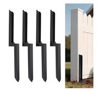 LQSYBHD Kit de Réparation de Poteaux de Clôture 4 Pièces Piquets de Sol en Métal Robuste pour Support de Poteau en Bois Support Poteau pour Jardin Extérieur et Clôture de Ferme