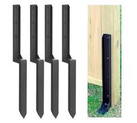 LQSYBHD Kit de Réparation pour Poteaux de Clôture 4 Pièces Supports Monoblocs Pointes d'ancrage Support Poteau Bois pour La Réparation Rapide de Poteaux en Bois Cassés ou Inclinés