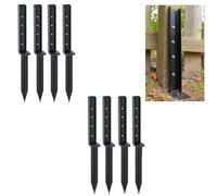 LQSYBHD Kit de Réparation pour Poteaux de Clôture Ancrage Robuste Support de Poteau Piquet de Sol pour Poteaux en Bois Clôtures Cassées Ou Inclinées Installation Facile Noir(Size:8pcs)
