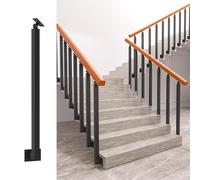 LQSYBHD Kits de Garde-Corps D'escalier Intérieur, Poteaux de Balustre en Métal Noir avec Support Réglable à 270°, Tiges de Garde-Corps pour Marches Escalie(Size:90cm/35.4inch,Color:Side Mount-1 Pack)