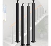 LQSYBHD Lot de 4 Poteaux D'escalier Carrés, Tiges de Garde-corps En Métal avec Base de Support Plate et Kits de Vis, Tiges de Garde-corps Réglables à 270° pour Terrasse, Balcon, Déco(Size:95cm/37.4in)