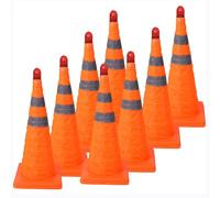 LQSYBHD Lot de 8 Cônes D'entraînement D'agilité Robustes,Cônes de Signalisation Routière Pliables,Cônes de Stationnement Multifonctionnels,Cônes de Marquage de Terrain(Size:90x40x40cm,Color:8B)
