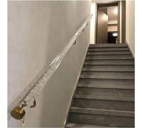 LQSYBHD Main Courante en Acrylique Transparent pour Escaliers Intérieurs, Rampe D'escalier Intérieure en Cristal Transparent Antidérapant,Main Courante Murale avec Sup(Size:4.6ft/140cm,Color:LQY-002)