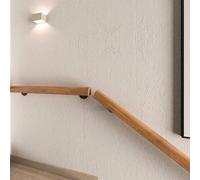 LQSYBHD Main Courante en Bois for Intérieur Extérieur,Rampe D'escalier en Bois Naturel pour Enfants âgés,Rampe Escalier Murale Rambarde Barre Antidérapant avec Noirs Supports(Size:4ft/120cm)