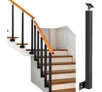 LQSYBHD Poteaux de Garde-corps D'escalier à Montage Latéral, Balustres Intérieurs Réglables à 270°, Kits de Garde-corps En Métal Noir avec Base de Support Plate et Kit de Vis pour (Size:85cm/33.5inch)