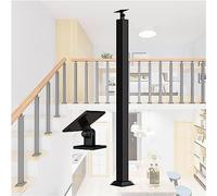 LQSYBHD Poteaux D'escalier Carrés, Tiges de Garde-corps Métalliques Réglables à 270° Avec Support Plat et Kits de Vis, Poteaux Carrés Noirs, Adaptés Aux Terrasses, Balcons, Escali(Size:110cm/43.3inch)