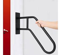 LQSYBHD Support mural pour main courante extérieure, garde-corps de garage avec finition noire mate, barres d'appui pour garage, porche, jardin, rampe d'escalier de 1 à 3 marches