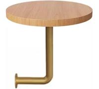LQSYBHD Table D'appoint Murale, Table D'appoint Ronde Moderne avec Panneau MDF et Tige en Métal Doré, Table Basse en Forme de L pour Café, Restaurant, Bistrot(Size:40x40x45cm)