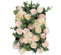 LQSYBHD Toile de Fond de Panneau Mural de Fleurs - 60 X 40 cm, Décoration Murale de Fleurs Artificielles, Faux Roses Fleurs Murales en Soie pour Chambre Fête Mariage Décoration, 1 Pièce