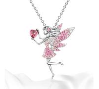 LQTSLFM Collier Fée Elfe avec Pierre de Naissance, Papillon Délicat - Bijoux Cadeaux pour Femme et Fille