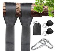 LQTSLFM Sangle Balancoire Arbre Fixation Hamac Charge Max 800kg Attache Balancoire Arbre Exterieur Corde Balancoire avec 2 Sangle 150cm × 5cm, 2 Mousquetons, 1 Sac