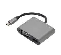 Lquminesque Adaptateur concentrateur USB-C 4 en 1, dongle multiport USB-C vers HDMI, VGA et PD, avec Sortie HDMI 4K et Alimentation de 87 W, hub en Alliage d’Aluminium pour Ordinateur Portable