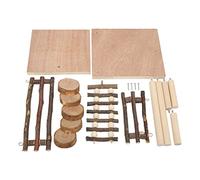 Lquminesque Plateforme d’Escalade pour Hamster, Support en Bois à 2 étages, Jouet, Aire de Jeu pour Petits Animaux de Compagnie avec échelles et marches, Plateforme en Bois de Pommier Naturel