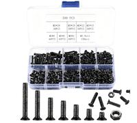 LQUYTA 390 Pièces Vis M3, Boulons et Écrous, Vis à tête bombée et écrous de vélo, Assortiment Kit di Boulons Vis à Six Pans Creux pour Réparation