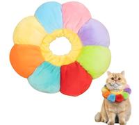 LQUYTA Collier élisabéthain pour chats, en pur coton suédé respirant, micro-imperméable et résistant aux taches, joli collier de protection à fleurs (M (Convient aux chats pesant moins de 4.5 kg)