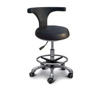 LQVAIPT Dental Stool with 360° Rotation, Height Adjustable Medical Assistant Chair, PU Leather Saddle Design, Armrest for Clinics and Salons(B2)