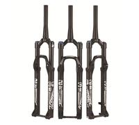 LQVAIPT Fourche Avant à Suspension pneumatique for VTT 26, 27,5 et 29 Pouces, Fourche Conique de 1 à 1/2", Amortisseur de vélo, Course de 120 mm, axe traversant 100 × 15 mm(Black,26inch)