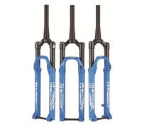 LQVAIPT Fourche Avant à Suspension pneumatique for VTT 26, 27,5 et 29 Pouces, Fourche Conique de 1 à 1/2", Amortisseur de vélo, Course de 120 mm, axe traversant 100 × 15 mm(Blue,27.5inch)