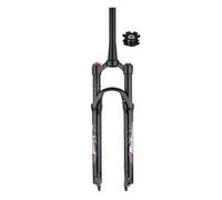 LQVAIPT Fourche avant de vélo à air comprimé de 26 à tube conique 66 cm, 27,5 cm, 73,6 cm, voyage 120 mm, axe QR 9 mm, 100 mm, verrouillage manuel à distance (manuel noir, 66 cm)