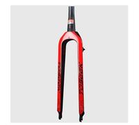 LQVAIPT Fourche Rigide en Fibre de Carbone 26, 27,5, 29 Pouces, Tube Conique, Frein à Disque 1~1/8", Fourche de vélo QR 9 x 100 mm, sans Filetage, ultralégère, for VTT Avant(Red,27.5")