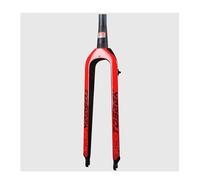 LQVAIPT Fourche Rigide en Fibre de Carbone 26, 27,5, 29 Pouces, Tube Conique, Frein à Disque 1~1/8", Fourche de vélo QR 9 x 100 mm, sans Filetage, ultralégère, for VTT Avant(Red,29")