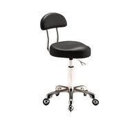 LQVAIPT Tabouret de Selle, Chaise roulante rotative à 360°, Hauteur réglable avec Dossier for Bureau à Domicile et Magasin(Black)