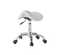LQVAIPT Tabouret de Selle Ergonomique avec roulettes, Hauteur réglable de 49 à 64 cm, Charge de 200 kg, Chaise roulante for Le Salon de Magasin de Bureau à Domicile(White)