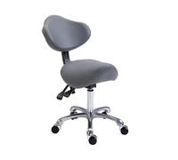 LQVAIPT Tabouret de Selle pivotant et réglable, Chaise roulante avec Support arrière, Tabouret de beauté Ergonomique for hôpital Dentaire(Light Gray)