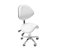 LQVAIPT Tabouret de Selle réglable avec Support Dorsal, Chaise de Selle pivotante avec roulettes, Hauteur réglable de 49 à 64 cm, capacité de Charge de 90 kg,