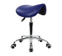 LQVAIPT Tabouret de Selle Roulant en Cuir PU, pivotant et réglable, avec roulettes, Chaise de Salon(Blue)