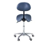 LQVAIPT Tabouret de Selle - Tabouret à siège divisé en Deux Parties, Chaise de Posture à Selle roulante pivotante hydraulique avec Dossier et Angle et Hauteur de Titre réglables(Royal Blue)