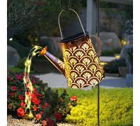 LQWELL® Arrosoir Solaire avec Lampe Guirlande Lumineuse Cascade pour Jardin Extérieur, Lampe de Jardin Lanterne Solaire Vintage pour Cour, Pelouse, Allées, Patio, Décoration de Cour