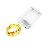 LQWELL Guirlande lumineuse LED 2M 20LED, micro-guirlande lumineuse à piles, mini lampe étanche en fil de cuivre, blanc chaud, 2 modes, pour Noël, mariage, festival, fête, décoration d'intérieur