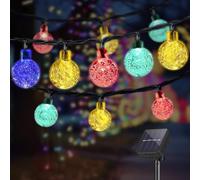 LQWELL® Guirlandes lumineuses solaires à l'extérieur - 15 LED - 5 M - IP44-8 Modes - Pour ExtÉRieur/IntÉRieur - Pour Imperméable Jardin, Terrasse, Balcon, Mariage, FÊTe (5M 15LED Coloré)