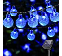 LQWELL® Guirlandes lumineuses solaires à l'extérieur - 40 LED - 10 M - IP44-8 Modes - Pour ExtÉRieur/IntÉRieur - Pour Imperméable Jardin, Terrasse, Balcon, Mariage, FÊTe (10M 40LED Bleu)