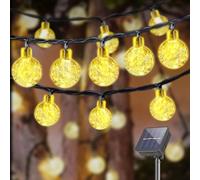 LQWELL® Guirlandes lumineuses solaires à l'extérieur - 40 LED - 10 M - IP44-8 Modes - Pour ExtÉRieur/IntÉRieur - Pour Imperméable Jardin, Terrasse, Balcon, Mariage, FÊTe (10M 40LED Blanc Chaud)
