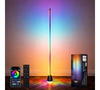 LQWELL Lampadaire LED RGBIC à intensité variable, lampe d'angle intelligente de 150 cm avec télécommande, application, 16 millions de couleurs, mode musique DIY, fonction de minuterie