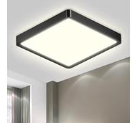 LQWELL® Plafonnier LED, IP44 Lampe de Salle de Bain Étanche Carré Plat 18W 4000K 1600LM Lampe Simple Moderne Mince pour Salon Salle de Bain Chambre Cuisine Couloir Sous-Sol Bureau, 220 * 24mm
