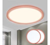 LQWELL® Plafonnier LED, Lampe de Salle de Bain Étanche IP44 Ronde Plate 18W 4000K 1600LM Lampe Simple Moderne Mince pour Salon Salle de Bain Chambre Cuisine Balcon Couloir Sous-Sol Bureau, 220 * 24mm