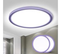 LQWELL® Plafonnier LED, Lampe de Salle de Bain Étanche IP44 Ronde Plate 18W 6000K 1600LM Lampe Simple Moderne Mince pour Salon Salle de Bain Chambre Cuisine Balcon Couloir Sous-Sol Bureau, 220 * 24mm