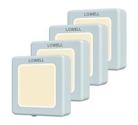 LQWELL® Veilleuse Pliable avec Capteur Crépusculaire, Veilleuse Luminosité Réglable, Lumière de Prise Automatique, Lumière d'Orientation Blanc Chaud pour Chambre d'Enfants Couloir (Bleu, 4 Pièces)