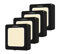 LQWELL® Veilleuse Pliable avec Capteur Crépusculaire, Veilleuse Luminosité Réglable, Lumière de Prise Automatique, Lumière d'Orientation Blanc Chaud pour Chambre d'Enfants Couloir (Noir, 4 Pièces)