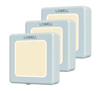 LQWELL® Veilleuse Pliable avec Capteur Crépusculaire, Veilleuse Luminosité Réglable, Lumière de Prise Automatique, Lumière d'Orientation Blanc Chaud pour Chambre d'Enfants Couloir (Bleu, 3 Pièces)