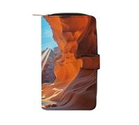 LQWOK Portefeuille imprimé Antelope Canyon, portefeuille de voyage, portefeuille durable, portefeuille portable, portefeuille universel, portefeuille en cuir, Antelope Canyon, 19,7 x 11 x 3,5 cm,