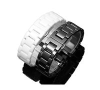 LQXHZ 14mm 16mm 18mm 20mm 22mm Argent Dépolyment Montre Boucle Et Blanc Céramique Bracelets Hommes Femmes Bracelet, 17mm, Agate