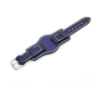 LQXHZ Bracelet à manchette en cuir de 20 mm à la main rétro 22mm 22mm Bracelet bracelet jaune bleu noir bleu vert(Blue,22mm)